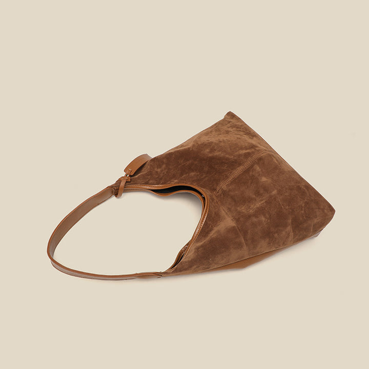 Damen Hobo-Tasche aus hochwertigem Wildleder mit praktischem Tragegriff Nord Taschen