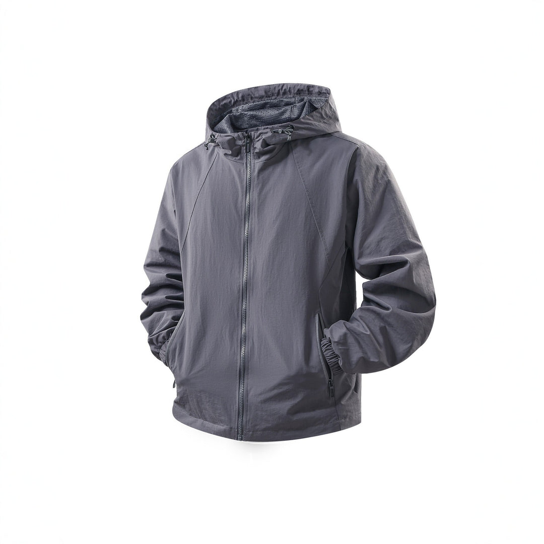 Herren Leichte atmungsaktive Kapuzen-Windjacke mit Mesh-Innenfutter und Reißverschlusstaschen Nord Taschen