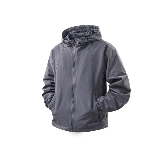 Herren Leichte atmungsaktive Kapuzen-Windjacke mit Mesh-Innenfutter und Reißverschlusstaschen Nord Taschen
