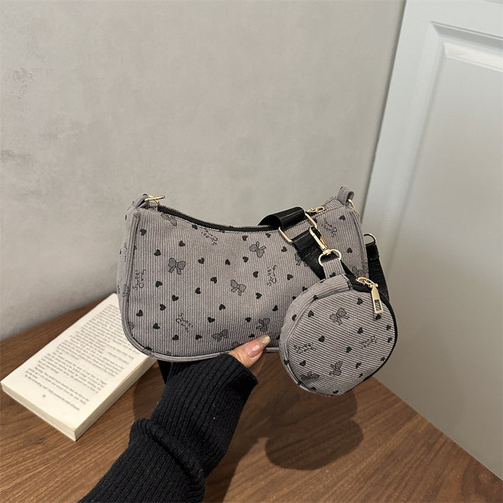 Damen Umhängetasche mit floralem Muster und abnehmbarem Kosmetiktäschchen Nord Taschen