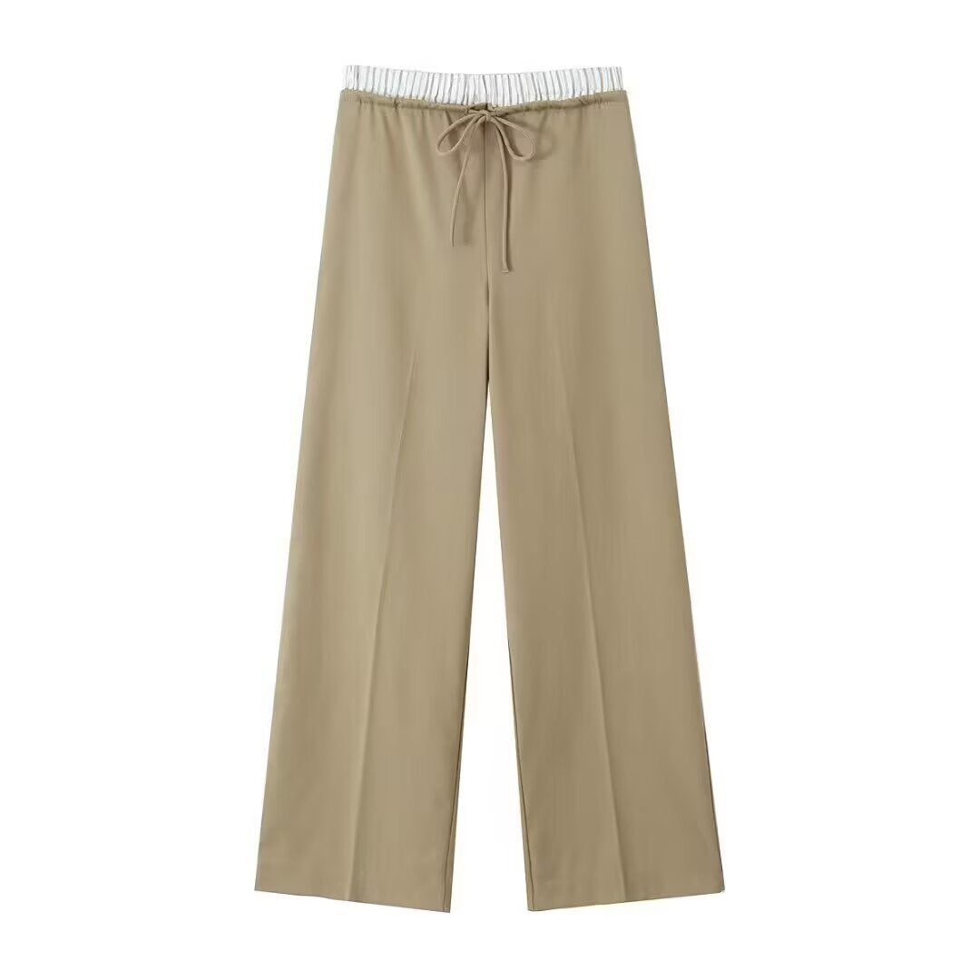 Damen Weite Palazzo‑Hose mit Tunnelzugbund und feiner Bügelfalte Nord Taschen