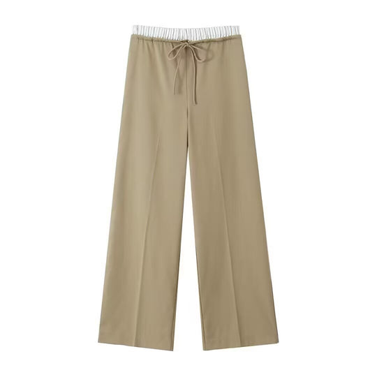Damen Weite Palazzo‑Hose mit Tunnelzugbund und feiner Bügelfalte Nord Taschen