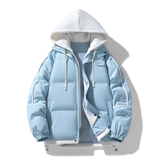 Damen Kurz geschnittene Steppjacke mit kontrastierender Fleece‑Kapuze und Kordelzug Nord Taschen