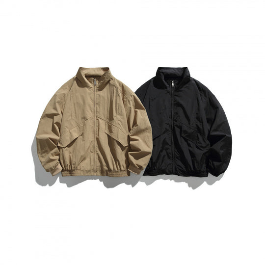 Unisex Leichte Nylon‑Bomberjacke mit Stehkragen, durchgehendem Reißverschluss und elastischem Saum Nord Taschen