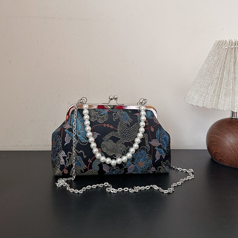 Damen elegante Clutch mit Perlenakzenten Nord Taschen