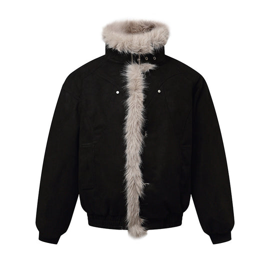 Herren Bomberjacke im Aviator‑Look mit Kunstfellbesatz und Schnallenkragen Nord Taschen
