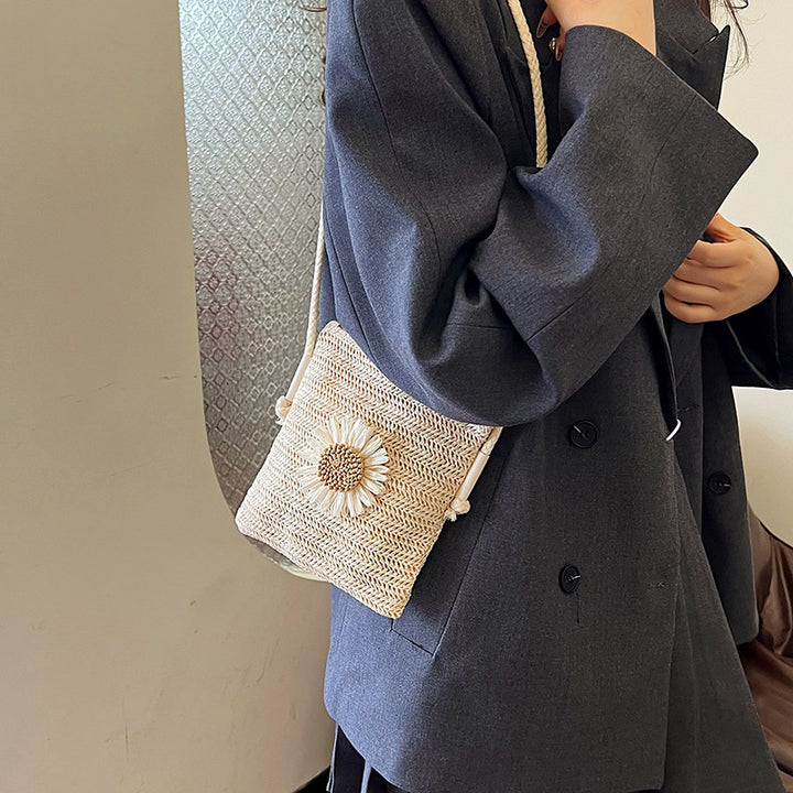 Damen handgefertigte Umhängetasche mit floralen Elementen Nord Taschen
