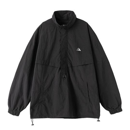 Unisex Oversize Anorak mit Halbzip, Stehkragen, Kängurutasche und Kordelzug Nord Taschen