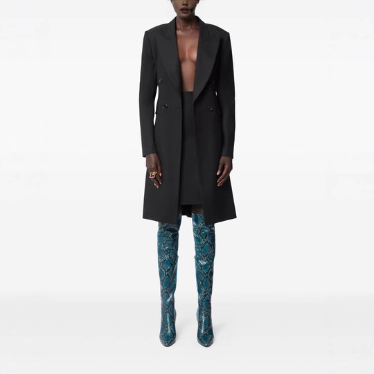 Damen Langblazer im minimalistischen Doppelreiher mit verstärkten Schultern Nord Taschen
