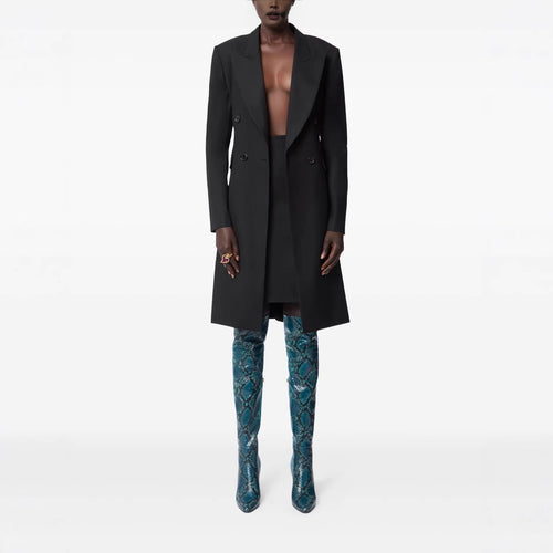 Damen Langblazer im minimalistischen Doppelreiher mit verstärkten Schultern Nord Taschen
