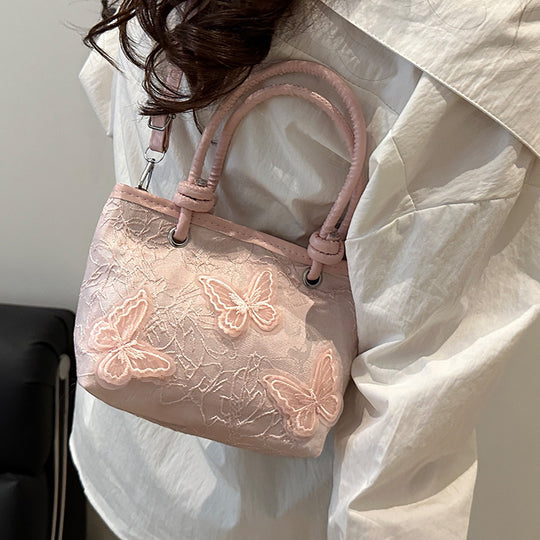 Damen Handtasche mit floralen Stickereien und verstellbarem Schulterriemen Nord Taschen