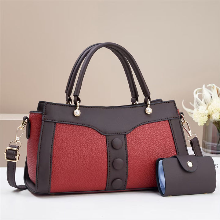 Damen elegante Handtasche mit strukturiertem Obermaterial und abnehmbarer Mini-Geldbörse Nord Taschen