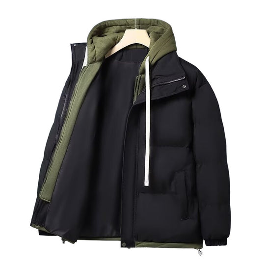 Unisex Gepolsterte Kapuzen-Winterjacke mit kontrastierendem Futter und Kordelzug Nord Taschen