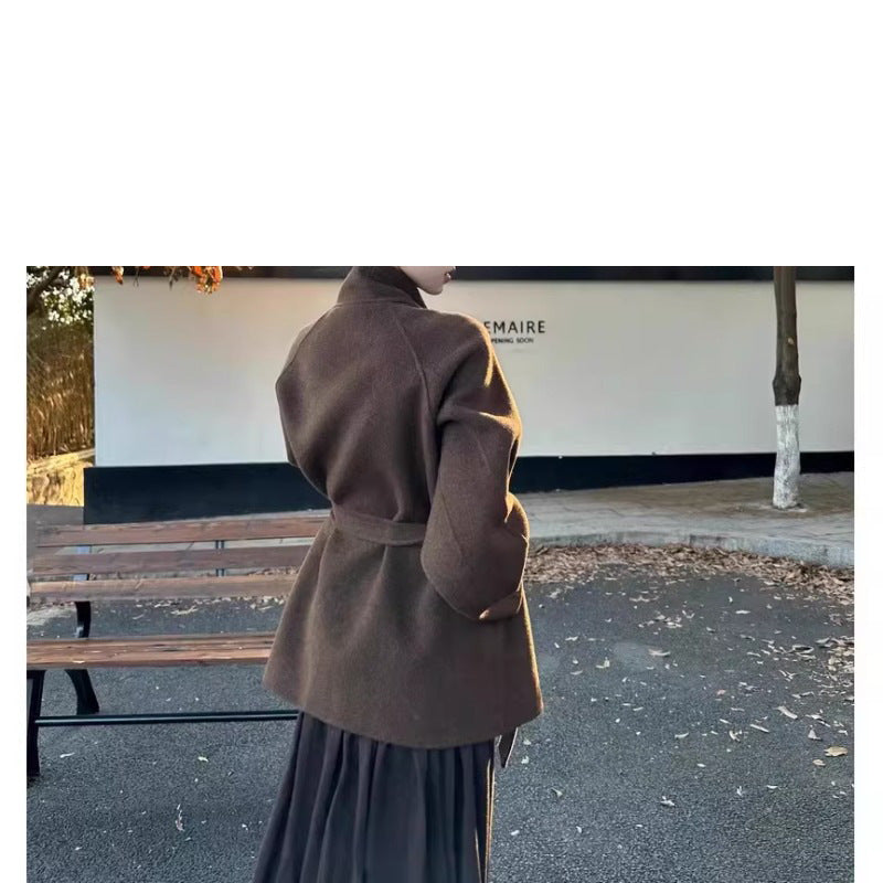 Damen Modische Oversized-Wolljacke Nord Taschen