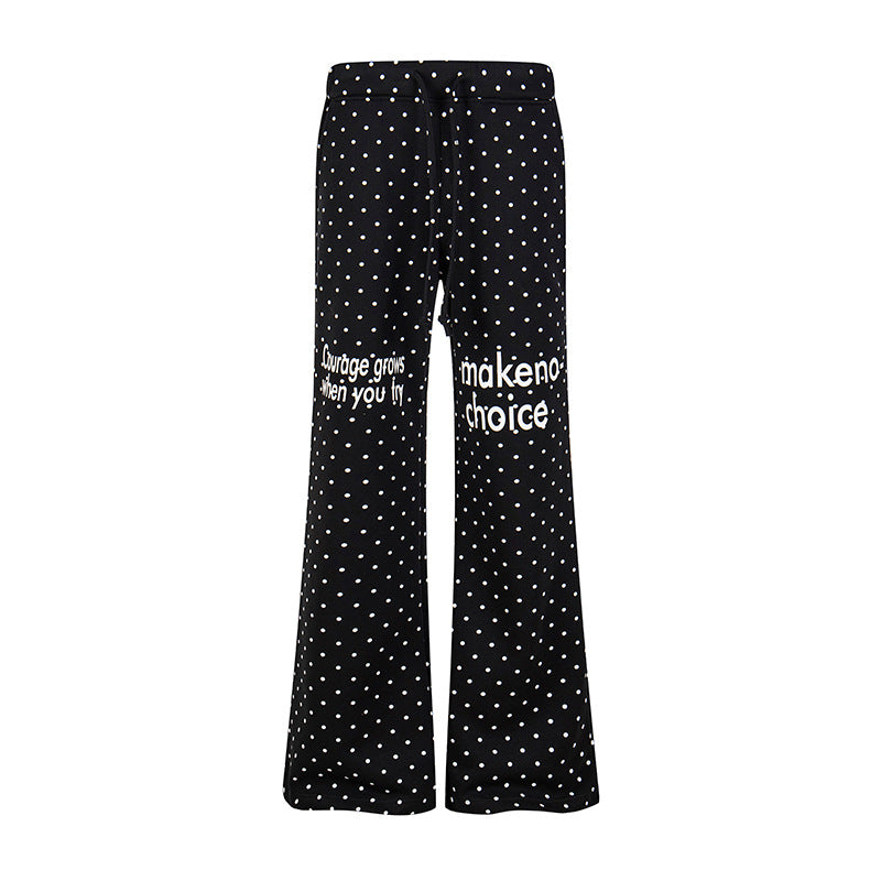 Damen Weite Lounge-Hose mit Kordelzug, ausgestelltem Bein und Statement-Print Nord Taschen