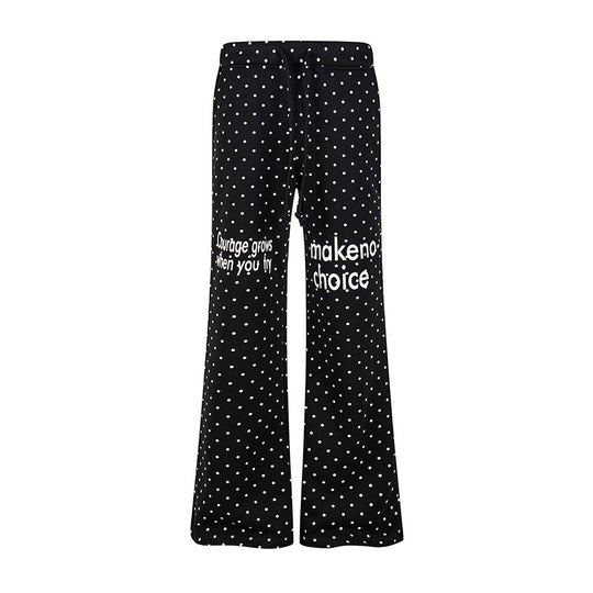 Damen Weite Lounge-Hose mit Kordelzug, ausgestelltem Bein und Statement-Print Nord Taschen