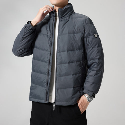 Herren Leichte gesteppte Thermojacke mit Stehkragen und winddichter Isolierung Nord Taschen