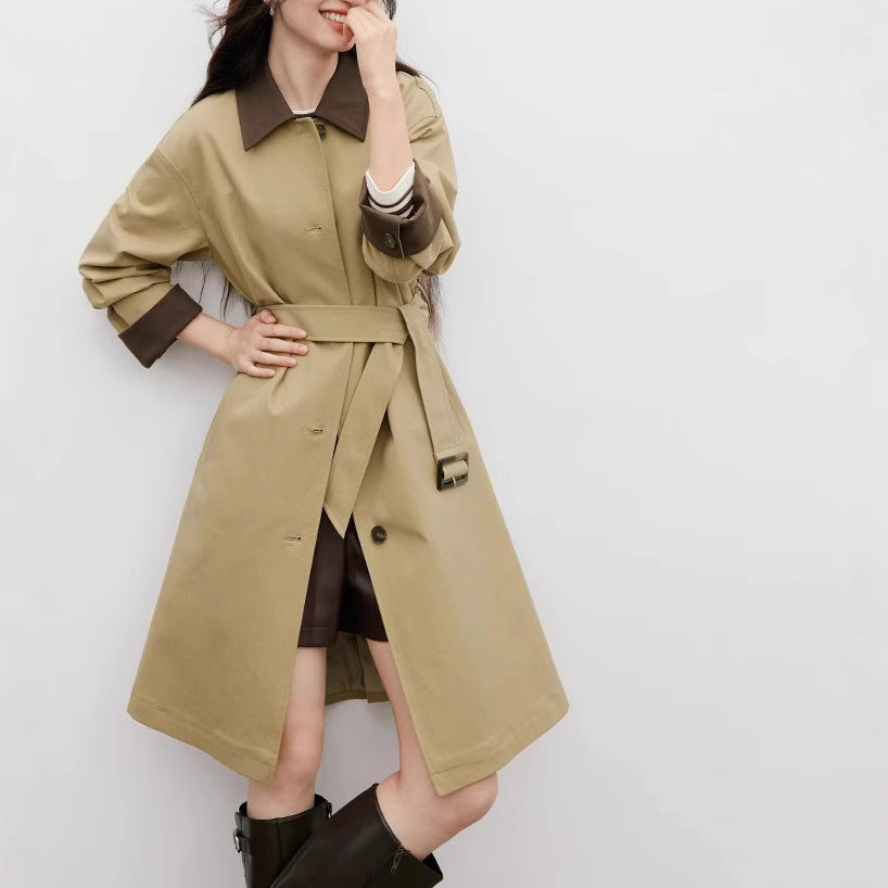 Damen Modischer Trenchcoat mit kontrastierenden Details Nord Taschen