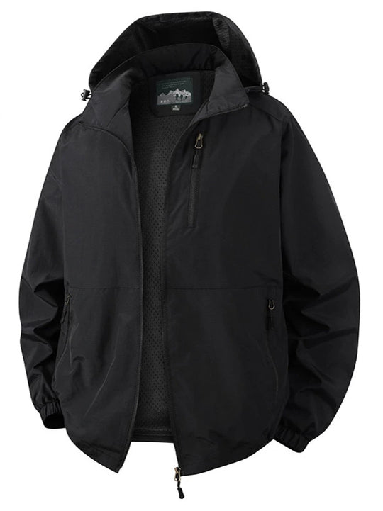 Herren Ultraleichte Allwetter-Outdoorjacke mit Kapuze atmungsaktivem Meshfutter und Reißverschlusstaschen Nord Taschen