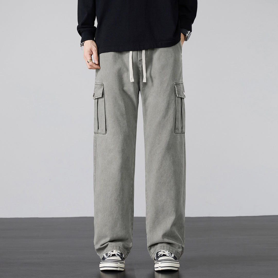 Herren Weite Cargo-Hose mit Tunnelzugbund und Multifachtaschen Nord Taschen