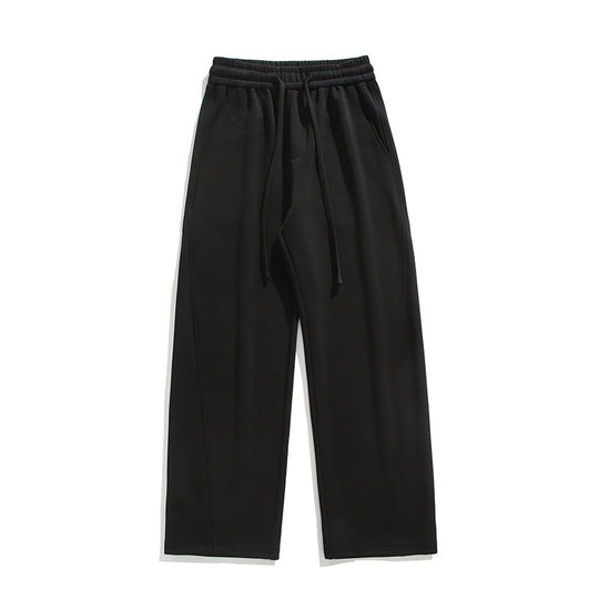 Damen Weite Loungehose mit hoher Taille aus Fleece, Tunnelzug und Seitentaschen Nord Taschen