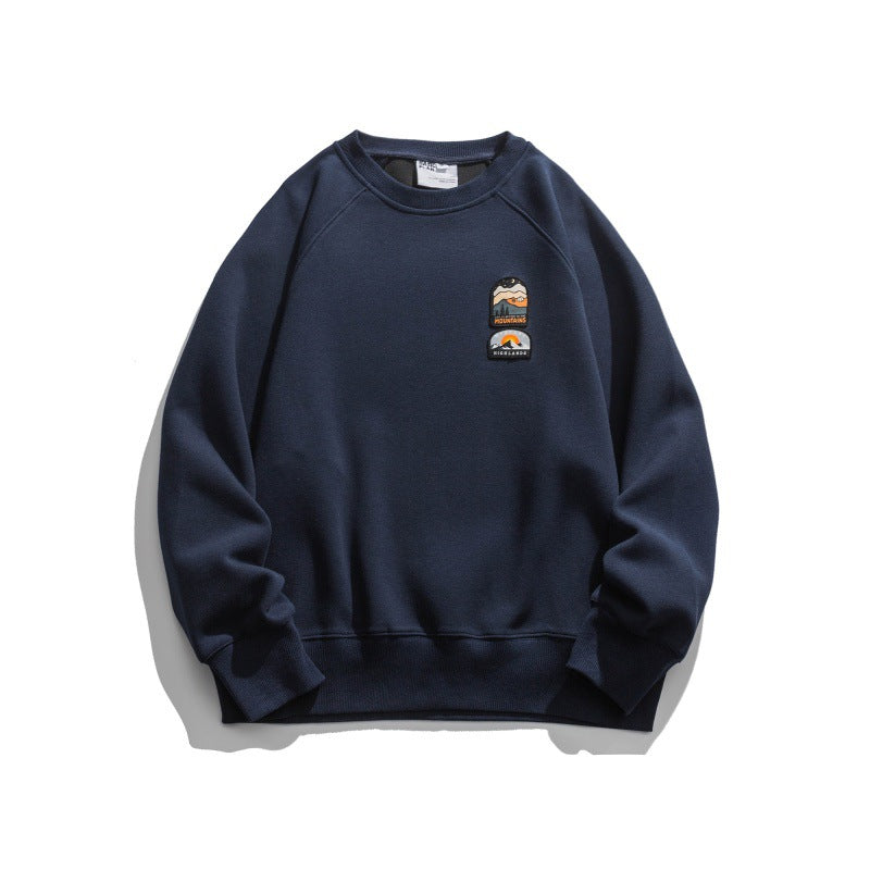 Unisex Oversize-Sweatshirt mit Raglanärmeln und Berg-Patch Nord Taschen