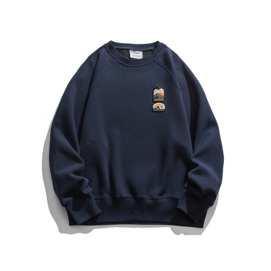 Unisex Oversize-Sweatshirt mit Raglanärmeln und Berg-Patch Nord Taschen