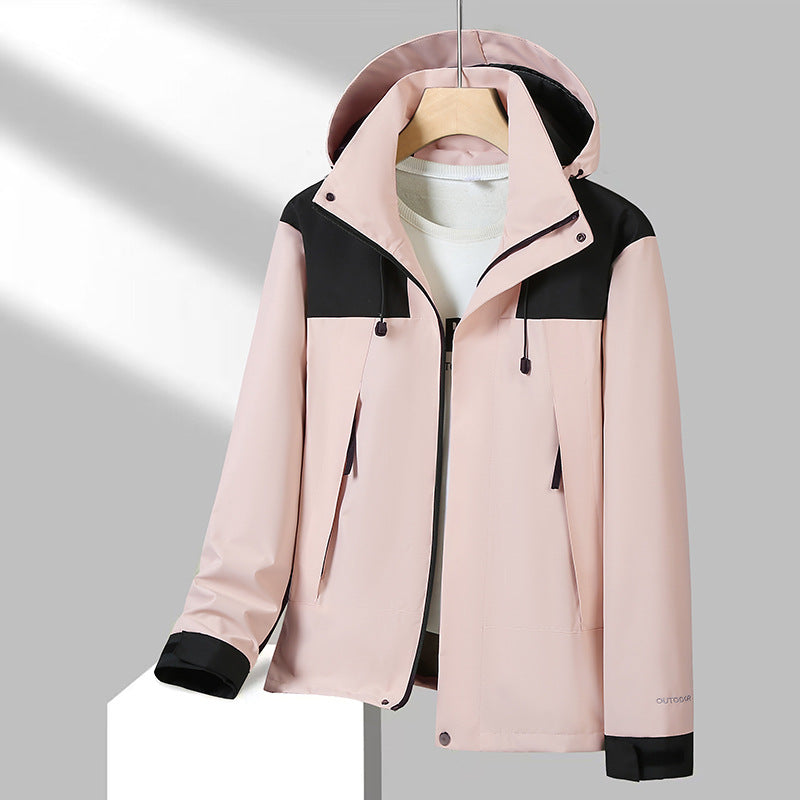 Herren Leichte Softshelljacke mit Kontrast-Schulter, verstellbarer Kapuze und wasserabweisender Membran Nord Taschen