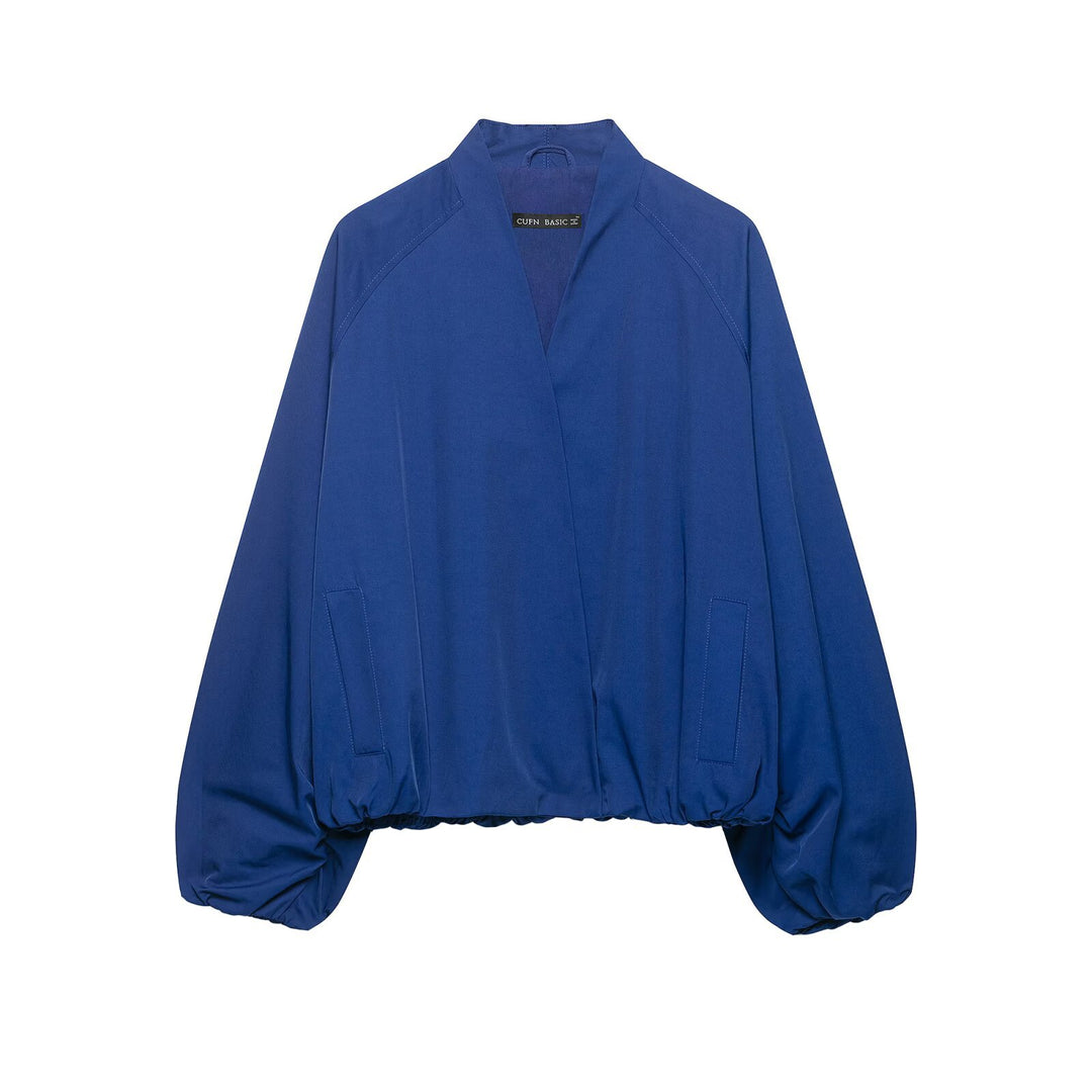 Damen Oversize‑Kimono‑Jacke mit voluminösen Ballonärmeln und elastischem Saum Nord Taschen