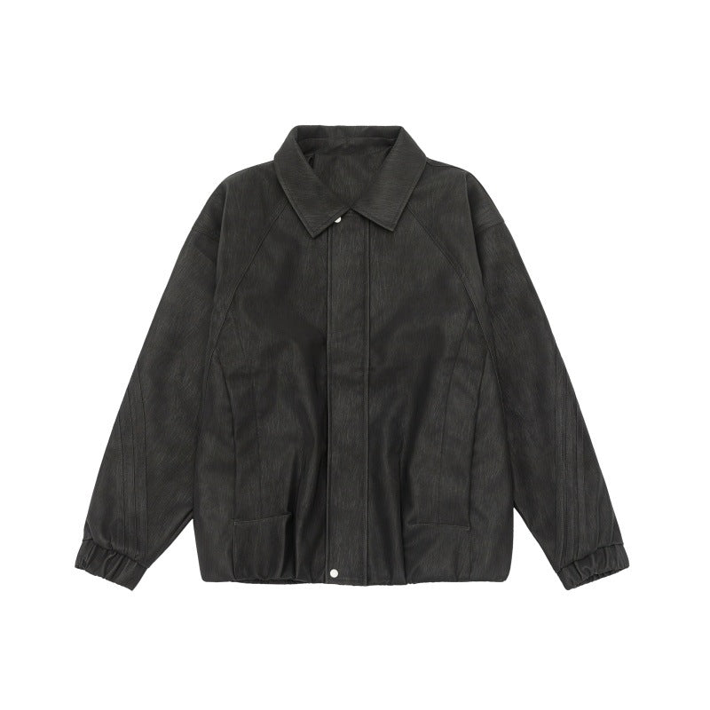 Unisex Boxy-Overhemdjacke mit verdeckter Druckknopfleiste, Raglannähten und elastischem Saum Nord Taschen