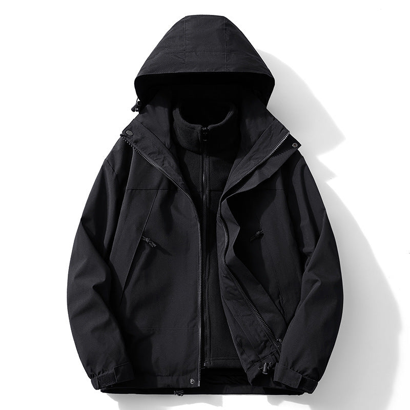 Herren modulare Kapuzenjacke mit separatem Fleece-Innenlayer, wasserabweisender Shell und funktionalen Taschen Nord Taschen