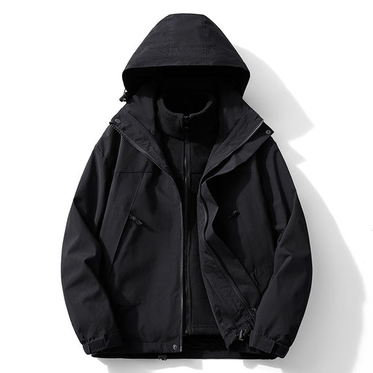 Herren modulare Kapuzenjacke mit separatem Fleece-Innenlayer, wasserabweisender Shell und funktionalen Taschen Nord Taschen