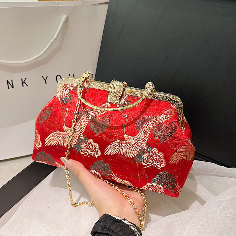 Damen Clutch mit filigranem Vogel-Motiv Nord Taschen