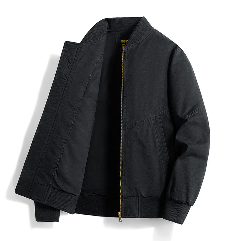 Men's  relaxed cotton-twill bomber jacket with reinforced seam panels and ribbed cuff hem Nord Taschen