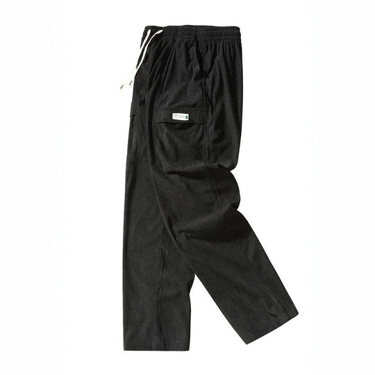 Herren Weite Cord-Cargohose mit Tunnelzugbund, Klapptaschen & gerippter Struktur Nord Taschen