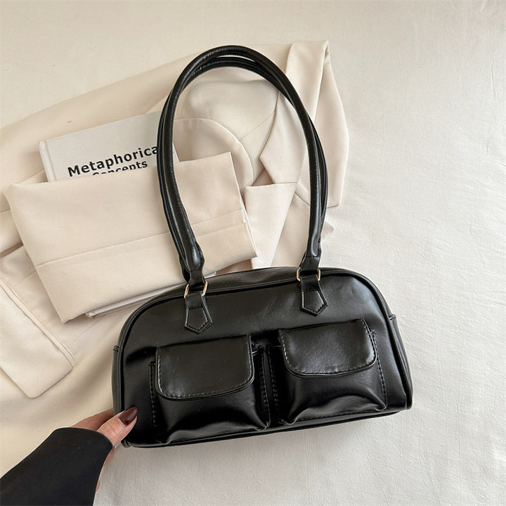 Damen modische Umhängetasche mit zwei aufgesetzten Taschen Nord Taschen