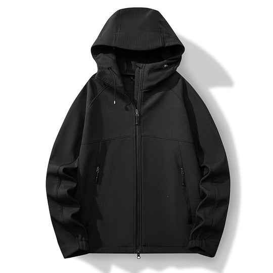 Herren Atmungsaktive Softshell-Hybridjacke mit Kapuze, Fleece-Innenfutter und Zwei-Wege-Reißverschluss Nord Taschen