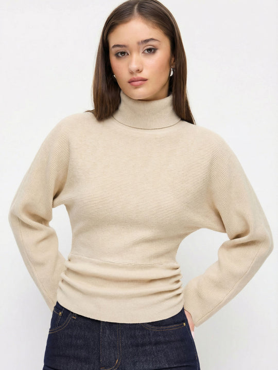 Damen Eleganter Rollkragenpullover Nord Taschen