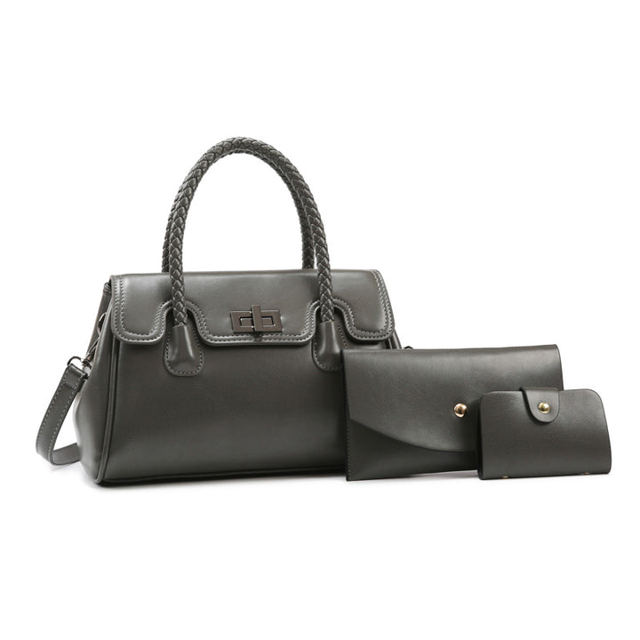 Damen strukturiertes Handtaschen-Set mit abnehmbarem Umhängeriemen Nord Taschen