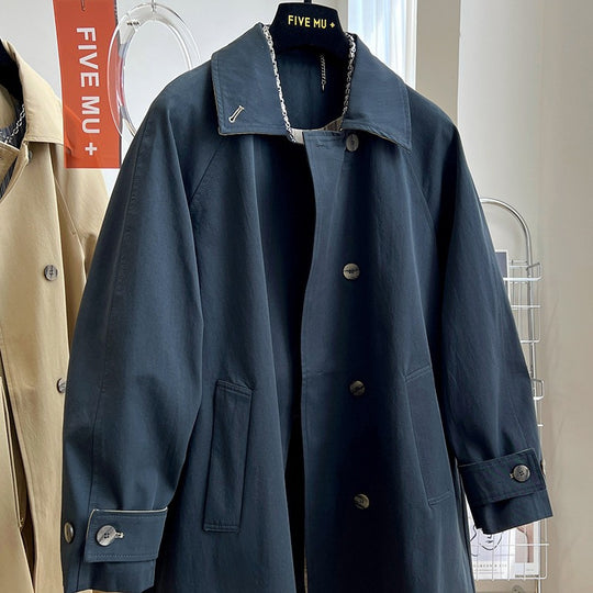 Damen Oversize-Trenchcoat mit Raglanärmeln, verdeckter Knopfleiste & verstellbaren Manschetten Nord Taschen