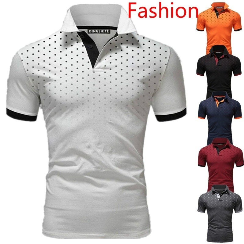 Herren Poloshirt mit modernen Punktdesign und atmungsaktiven Eigenschaften