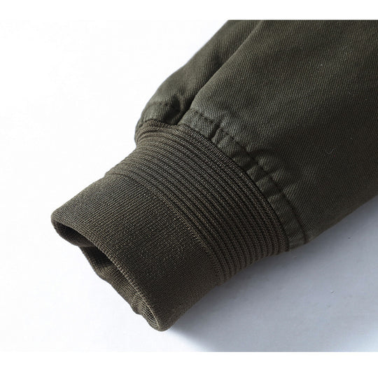 Herren leichter Canvas-Fieldbomber mit Stehkragen, verdecktem Reißverschluss und Pattentaschen Nord Taschen