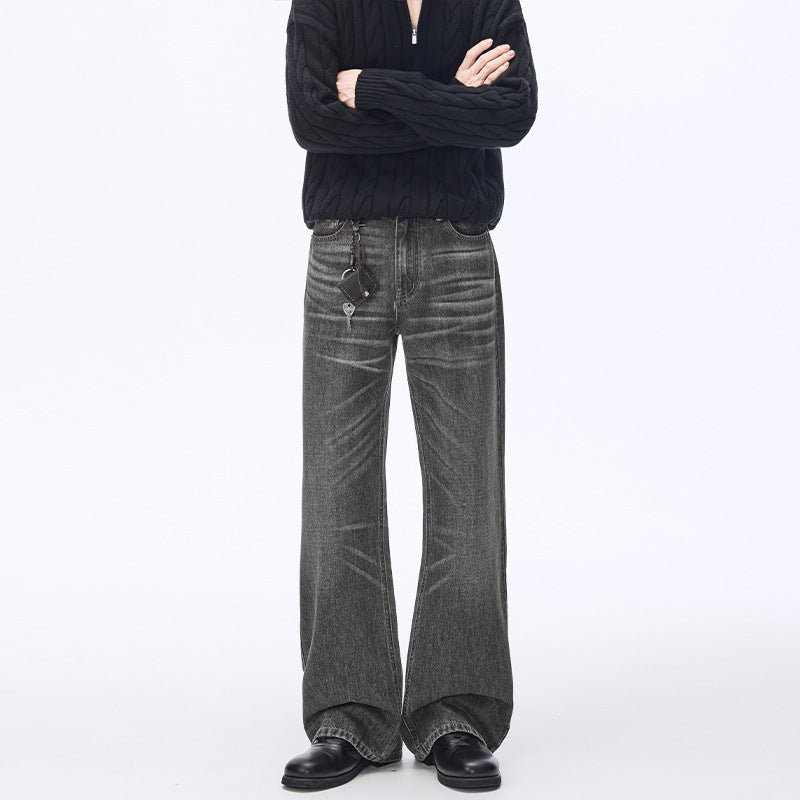 Herren Extraweite Vintage-Denim Baggy-Jeans mit tiefem Schritt und verlängertem Saum Nord Taschen