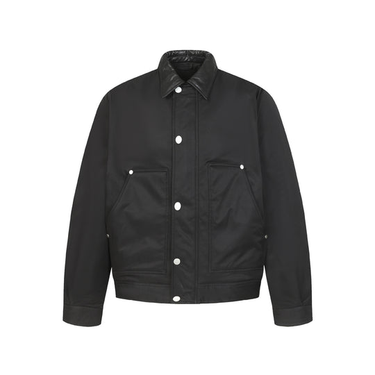 Unisex Kurzboxy gesteppte Blousonjacke mit kontrastierendem Lederoptikkragen Nord Taschen