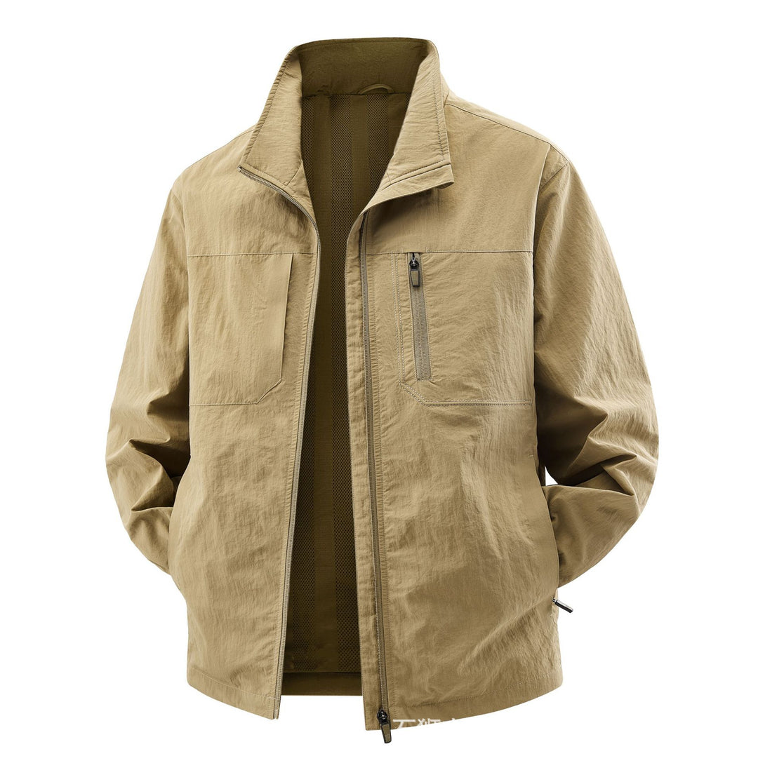 Herren Leichte Field-Utility-Jacke mit Mesh‑Futter, Stehkragen und Reißverschlusstaschen Nord Taschen