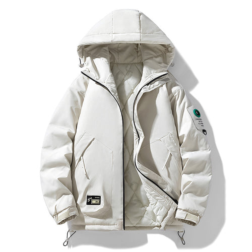Herren Oversize-Utility-Kapuzenjacke mit verstellbarem Saum, verdecktem Reißverschluss und Multifunktions-Taschen Nord Taschen