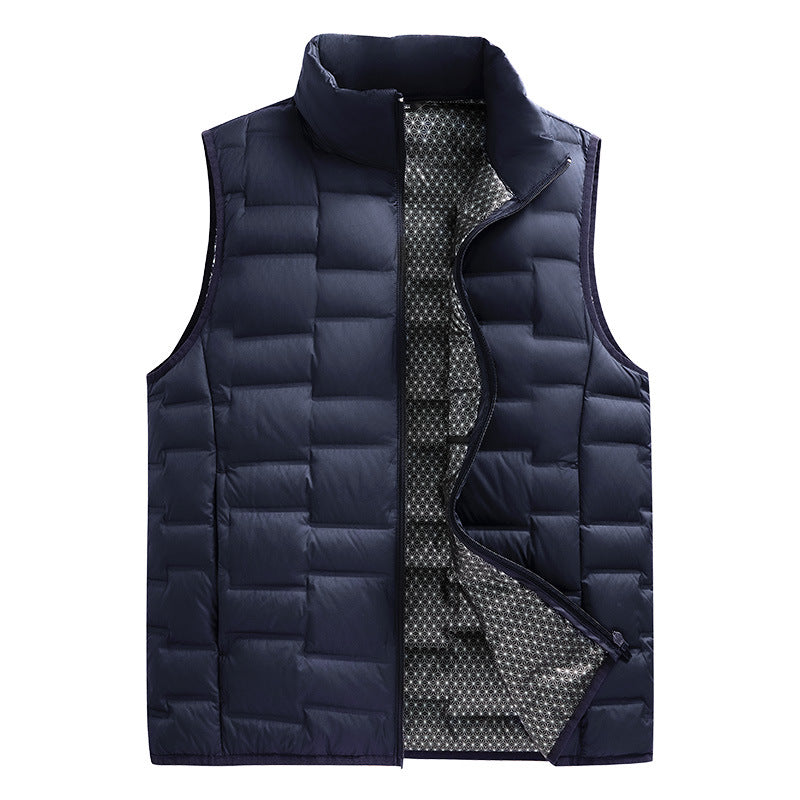Herren Ultraleichte gesteppte Thermoweste mit reflektierendem Innenfutter und Stehkragen Nord Taschen
