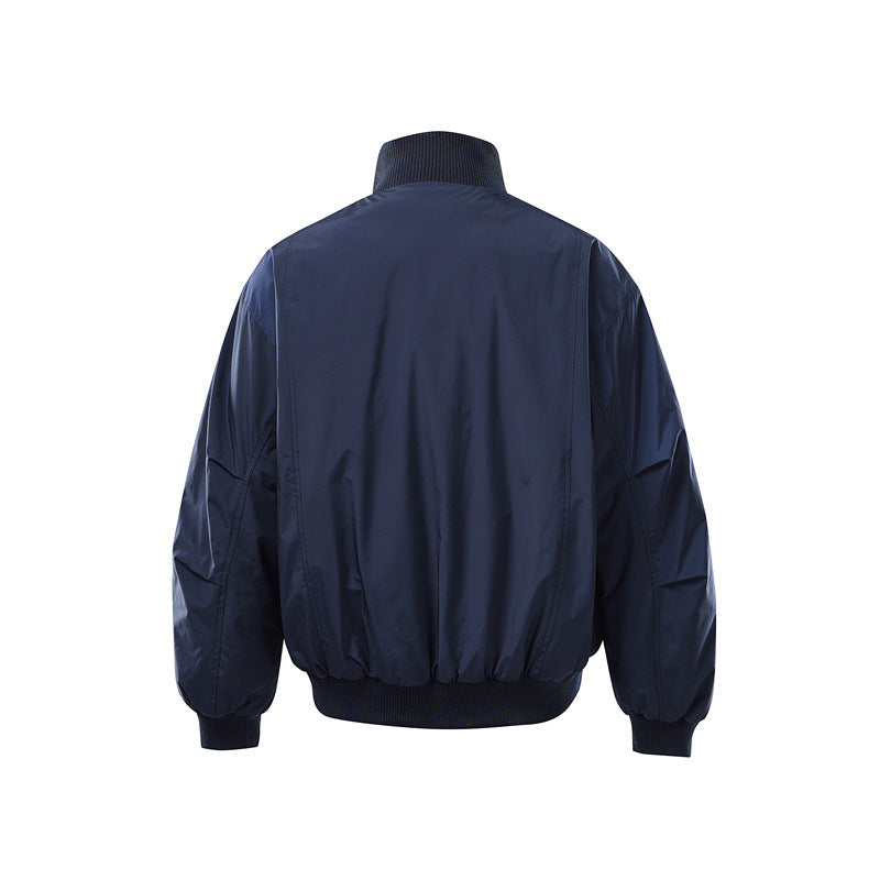Herren Leichte Nylon-Bomberjacke mit Stehkragen und elastischem Saum Nord Taschen