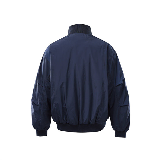 Herren Leichte Nylon-Bomberjacke mit Stehkragen und elastischem Saum Nord Taschen