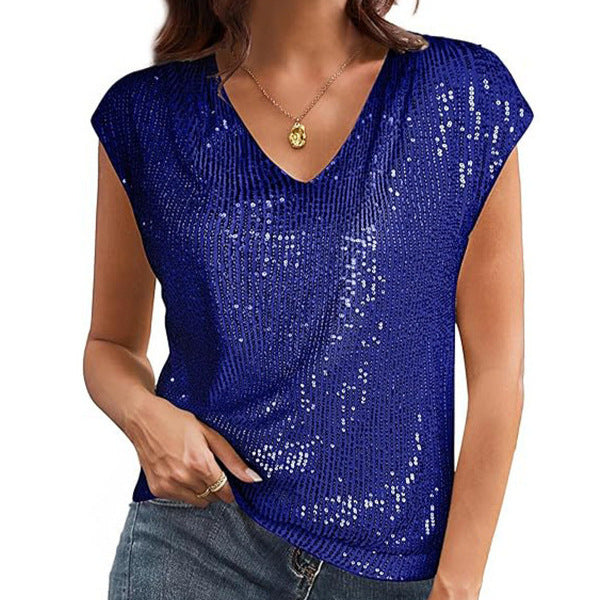 Damen Glamouröses Pailletten-Oberteil